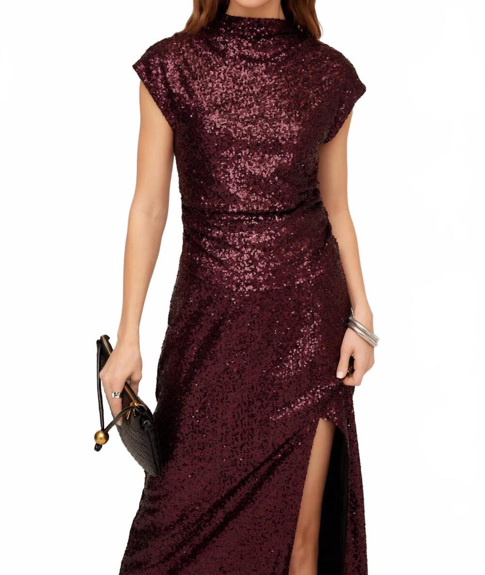 NEW FIFTEEN TWENTY gwennie sequin tank top in burgundy